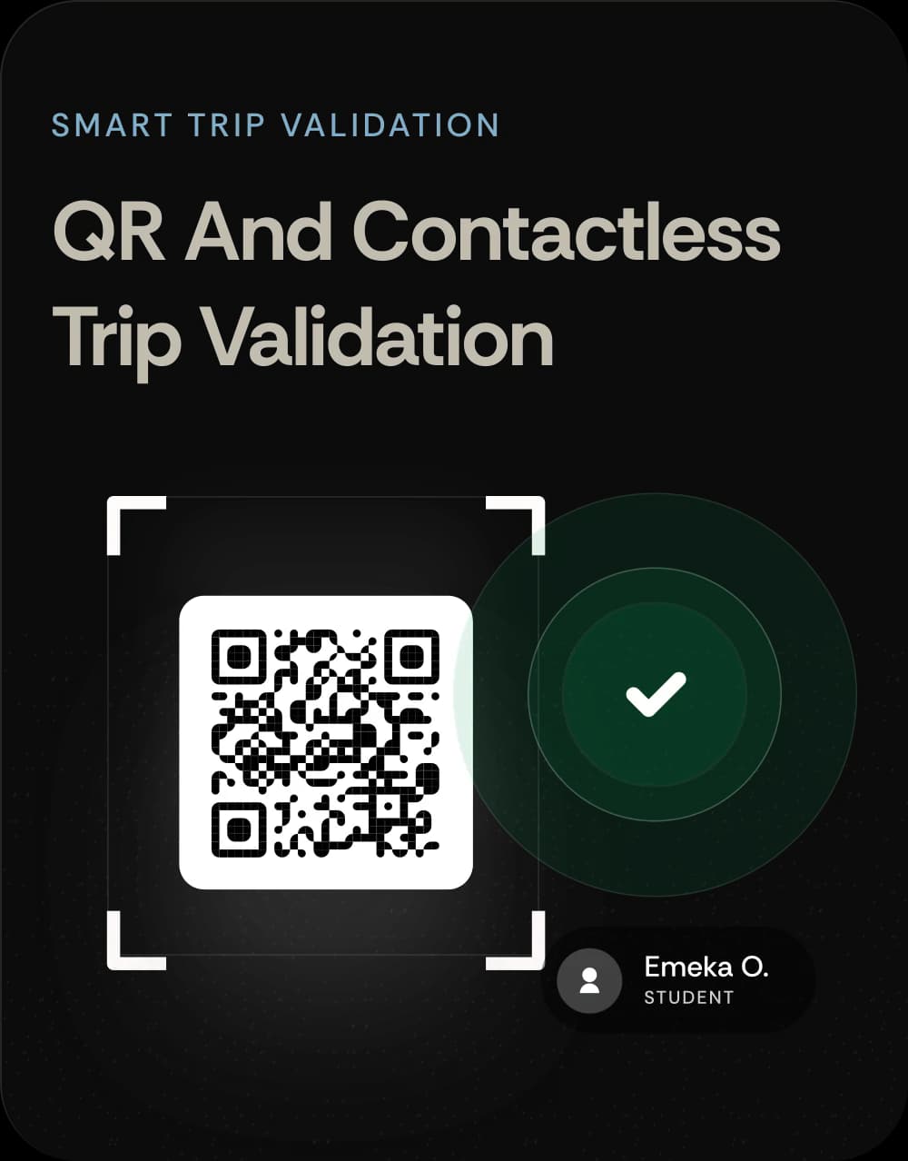 QR And Contactless Trip Validation — QR scanner with verified student